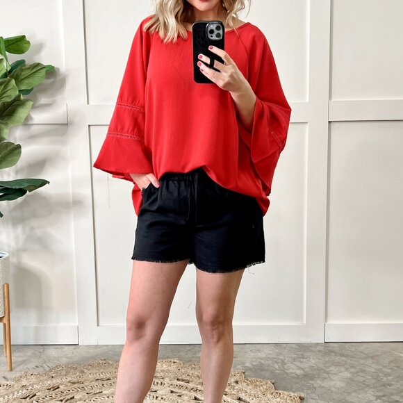 Bell Sleeve Blouse with Tie Back Detail - Picture 1 of 2